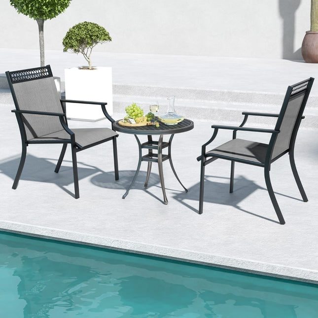 Outdoor Patio Chairs Set, Quick-Dry Fabric & Metal Frame