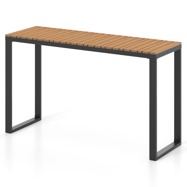 Outdoor Patio Console Table, 129 x 42 cm WPC Top