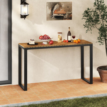 Outdoor Patio Console Table, 129 x 42 cm WPC Top