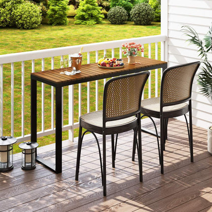 Outdoor Patio Console Table, 129 x 42 cm WPC Top