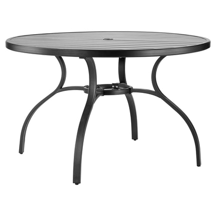 Outdoor Patio Dining Table, 120cm Round, 38mm Umbrella Hole