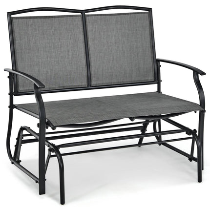 Outdoor Patio Rocking Loveseat, 2-Person Steel Frame