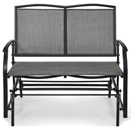 Outdoor Patio Rocking Loveseat, 2-Person Steel Frame