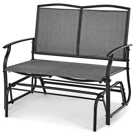 Outdoor Patio Rocking Loveseat, 2-Person Steel Frame