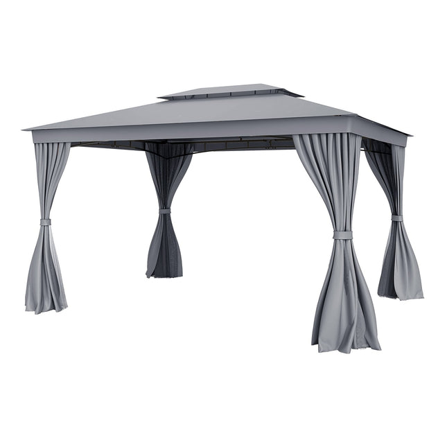 Outdoor Pavilion with Netting & Curtains – Waterproof, 4x3m