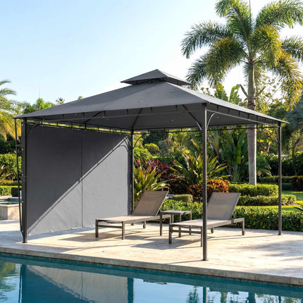 Outdoor Pavilion with Retractable Roof, UPF 30+ Protection