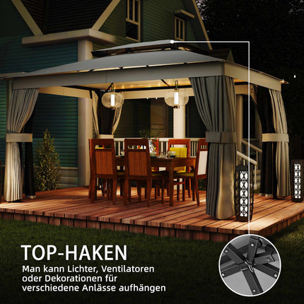 Outdoor Pavilion with UPF30+ Roof and Curtains