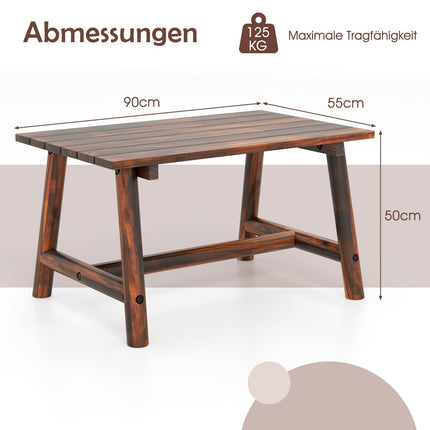 Outdoor Pine Wood Coffee Table – Rectangular Slatted Design