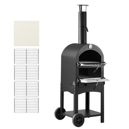 Outdoor Pizza Oven 12 Inch, 1000F, Wood-Fired Pellet