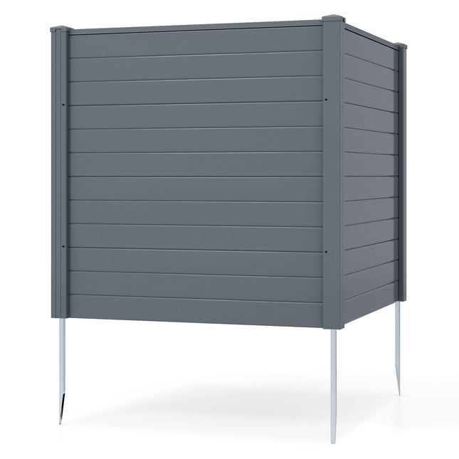 Outdoor Privacy Fence Panels 123x123cm, 2-Pack, Metal Spikes, Gray