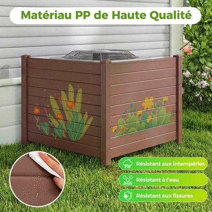 Outdoor Privacy Fence Screen 122 x 95 cm, 2 Panels, Brown