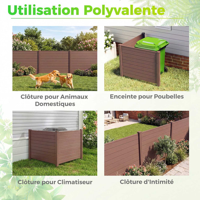 Outdoor Privacy Fence Screen 122 x 95 cm, 2 Panels, Brown