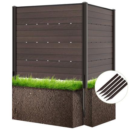 Outdoor Privacy Fence Screen, 2 HDPE Panels, 5 Stakes