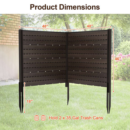 Outdoor Privacy Fence Screen, 2 HDPE Panels, 5 Stakes