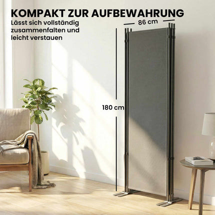 Outdoor Privacy Screen, 3-Panel Metal, Dark Grey, UV 30+