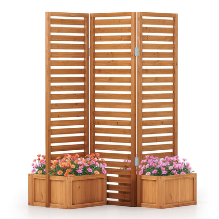 Outdoor Privacy Screen with Planter Boxes – 2-in-1 Design