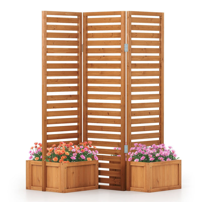 Outdoor Privacy Screen with Planter Boxes – 2-in-1 Design