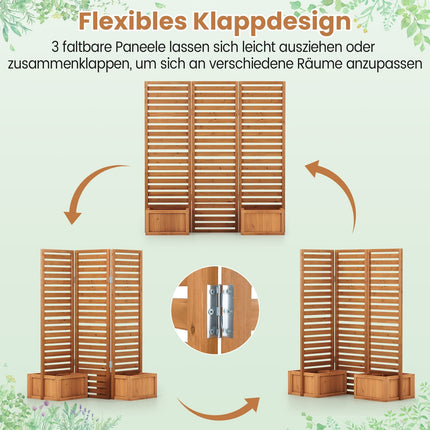 Outdoor Privacy Screen with Planter Boxes – 2-in-1 Design