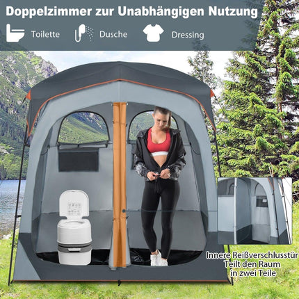 Outdoor Privacy Tent with 2 Rooms, Removable Rain Cover