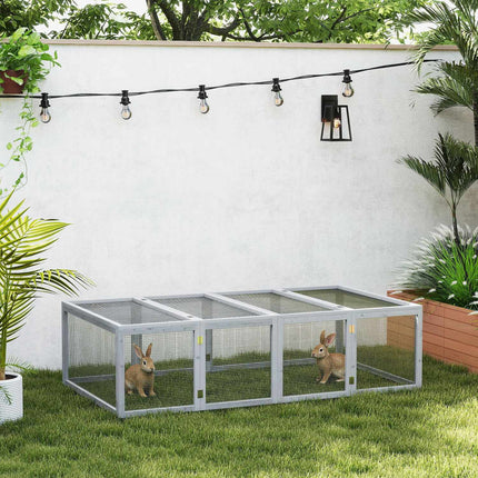 Outdoor Rabbit Hutch, Weatherproof Fir Wood, 181x100x48cm