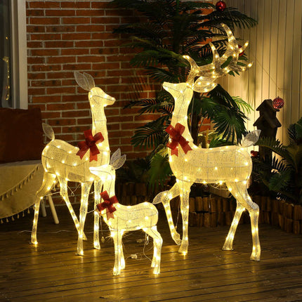 Outdoor Reindeer Family Lights, 283 LEDs, Weatherproof