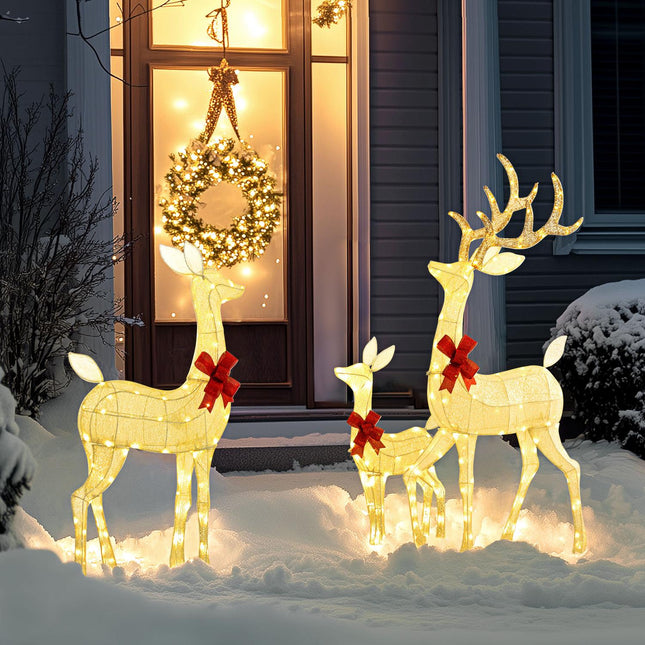 Outdoor Reindeer Family Lights, 283 LEDs, Weatherproof
