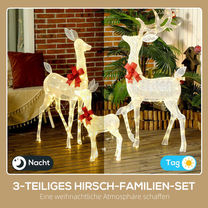 Outdoor Reindeer Family Lights, 283 LEDs, Weatherproof