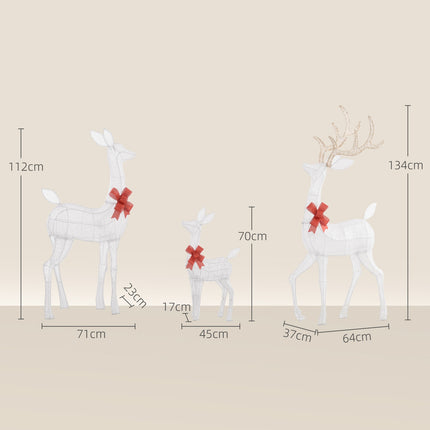 Outdoor Reindeer Family Lights, 283 LEDs, Weatherproof