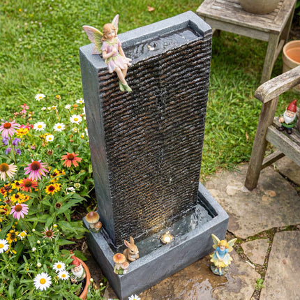Outdoor Resin Water Fountain with LED Lights, 80 cm