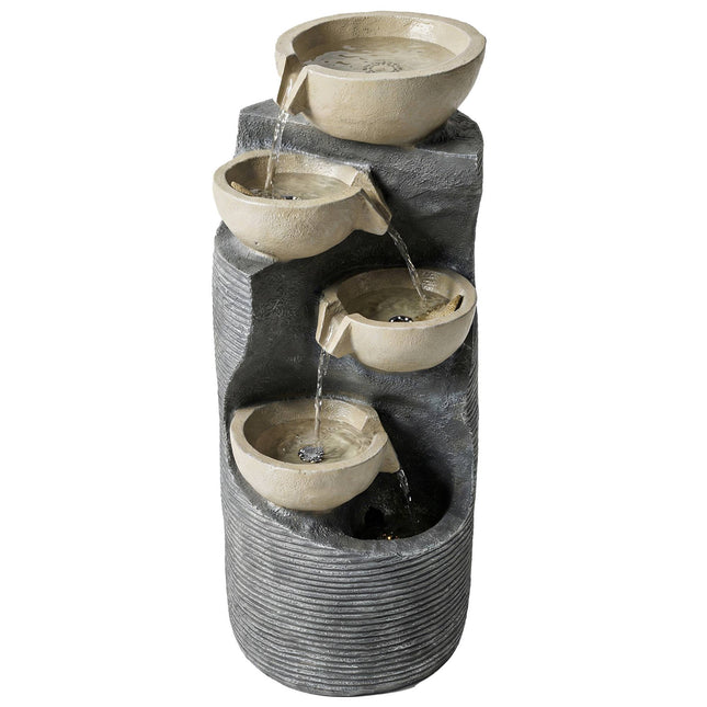 Outdoor Resin Water Fountain with LED Lights, 80 cm