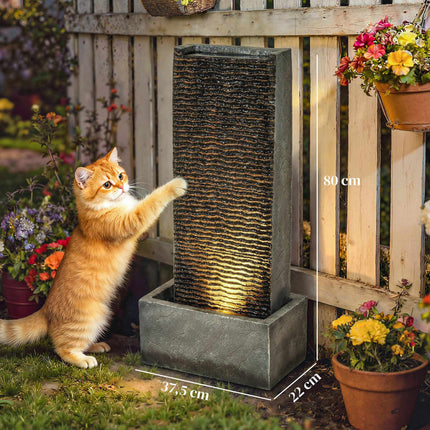 Outdoor Resin Water Fountain with LED Lights, 80 cm