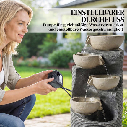 Outdoor Resin Water Fountain with LED Lights, 80 cm