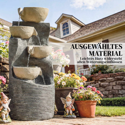Outdoor Resin Water Fountain with LED Lights, 80 cm