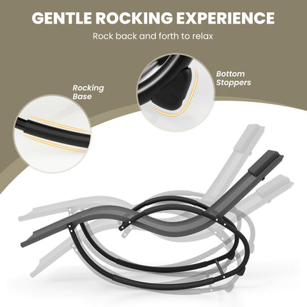 Outdoor Rocking Lounge Chair – Removable Headrest, 350 lb