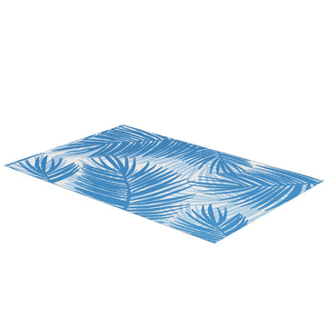 Reversible outdoor mat with bag, 182x274cm, blue