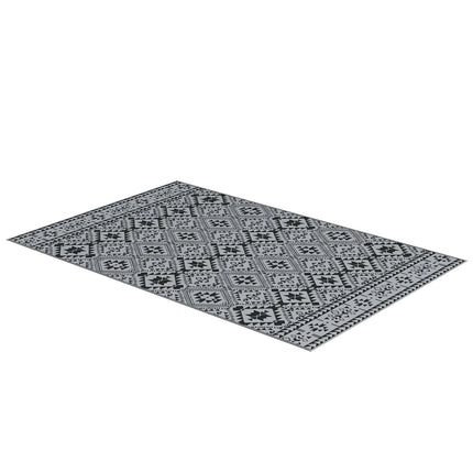 Reversible outdoor rug, water-repellent, 182x274cm, black/grey