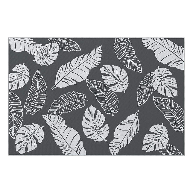 Weather-resistant outdoor rug, double-sided, grey/white 182x274 cm