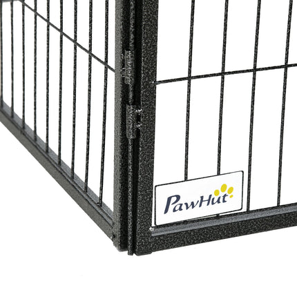 Outdoor dog playpen - 12-panel steel, black, 60 cm high