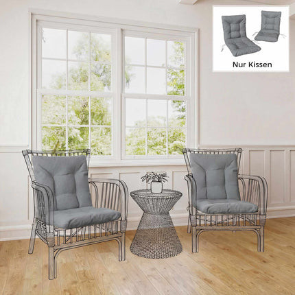 Outdoor Seat Cushions Set, 8cm Thick, Water-Resistant, 2-Pack