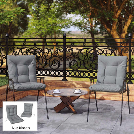 Outdoor Seat Cushions Set, 8cm Thick, Water-Resistant, 2-Pack