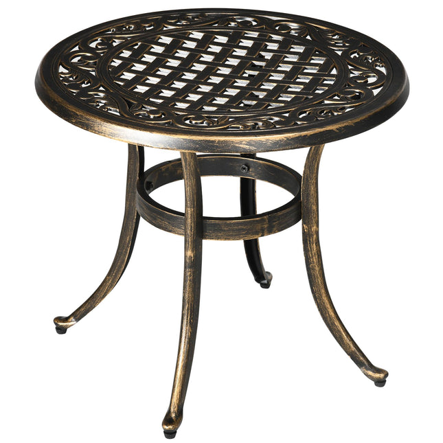 Outdoor Side Table, Aluminum, Bronze, Ø60 x 52.5 cm