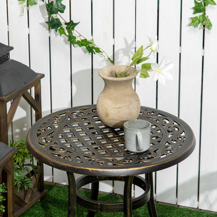 Outdoor Side Table, Aluminum, Bronze, Ø60 x 52.5 cm