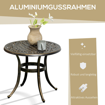 Outdoor Side Table, Aluminum, Bronze, Ø60 x 52.5 cm