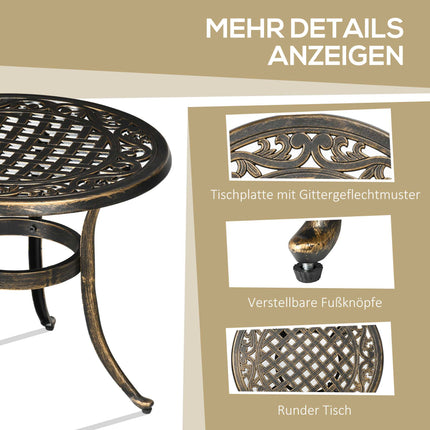 Outdoor Side Table, Aluminum, Bronze, Ø60 x 52.5 cm