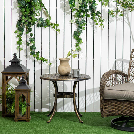 Outdoor Side Table, Aluminum, Bronze, Ø60 x 52.5 cm