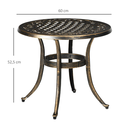 Outdoor Side Table, Aluminum, Bronze, Ø60 x 52.5 cm