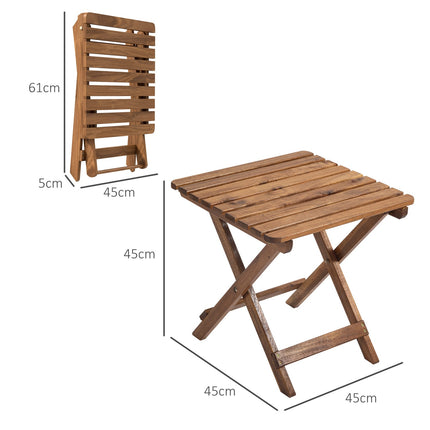 Outdoor folding side tables in teak, Set of 2 - 45x45x45 cm