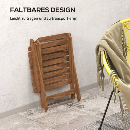 Outdoor folding side tables in teak, Set of 2 - 45x45x45 cm
