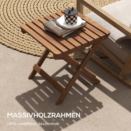 Outdoor folding side tables in teak, Set of 2 - 45x45x45 cm