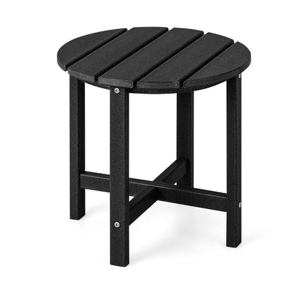 Outdoor Side Table, Weatherproof HDPE, Black, 46 cm
